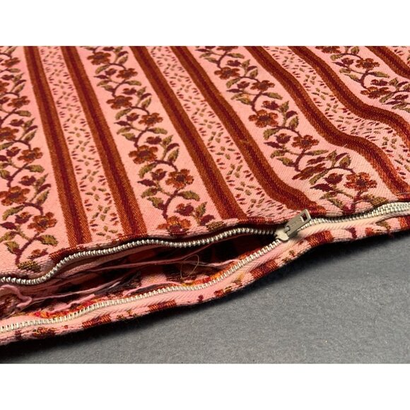 Vintage Floral Striped Cushion Cover With Zipper 12" - Picture 4 of 11